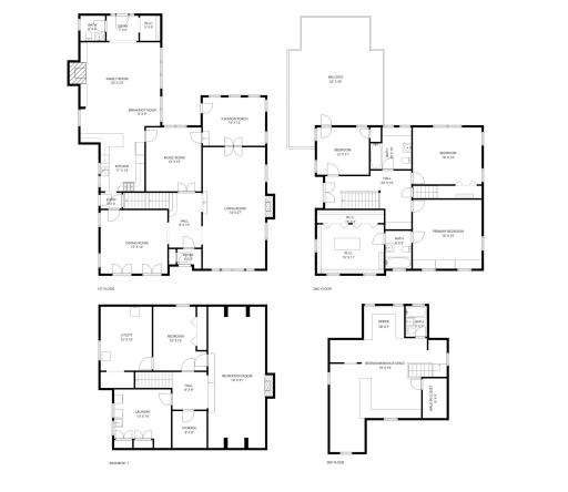 Floor plan all 4 levels