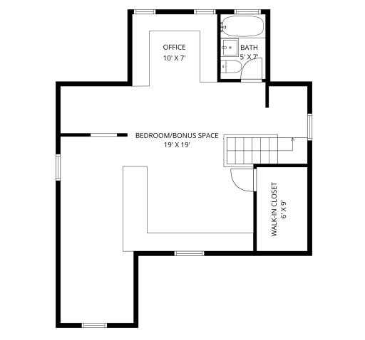 3rd floor - 489 finished sq ft, 1,301 total sq ft