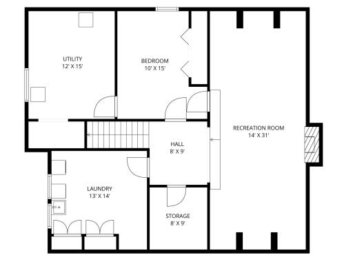 Lower Level - 776 finished sq ft, 1,832 total sq ft