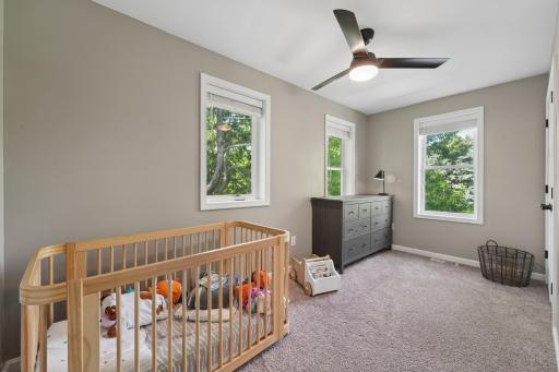 The third bedroom is nicely appointed and features a spacious closet