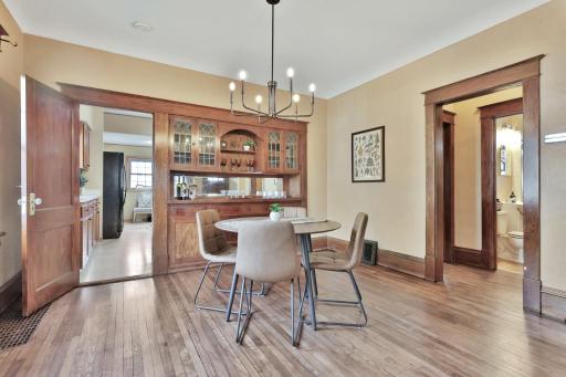 This buffet is just one of many charming features in this home!