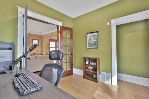 Main floor office/bedroom with beautiful french doors!