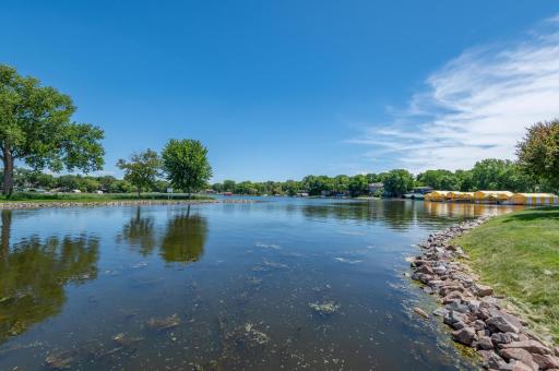 The quiet, protected cove is a great place to sit and read or relax by the lake.