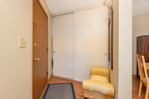 The front closet is deep and provides quite of a bit of excellent storage space.