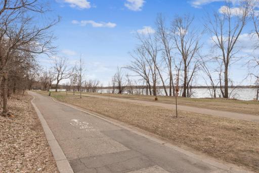 Walking paths around the lake