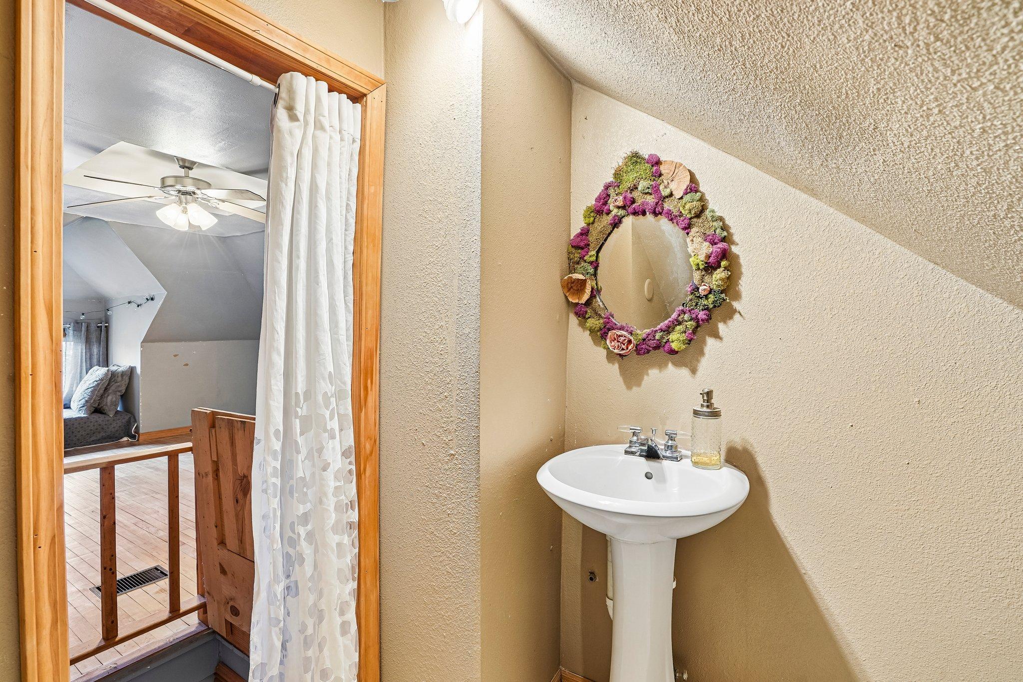 Upper level half bath