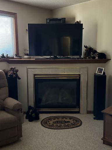 Gas fireplace in family room