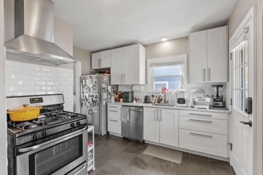 New cabinets, backsplash and stainless steel appliances!
