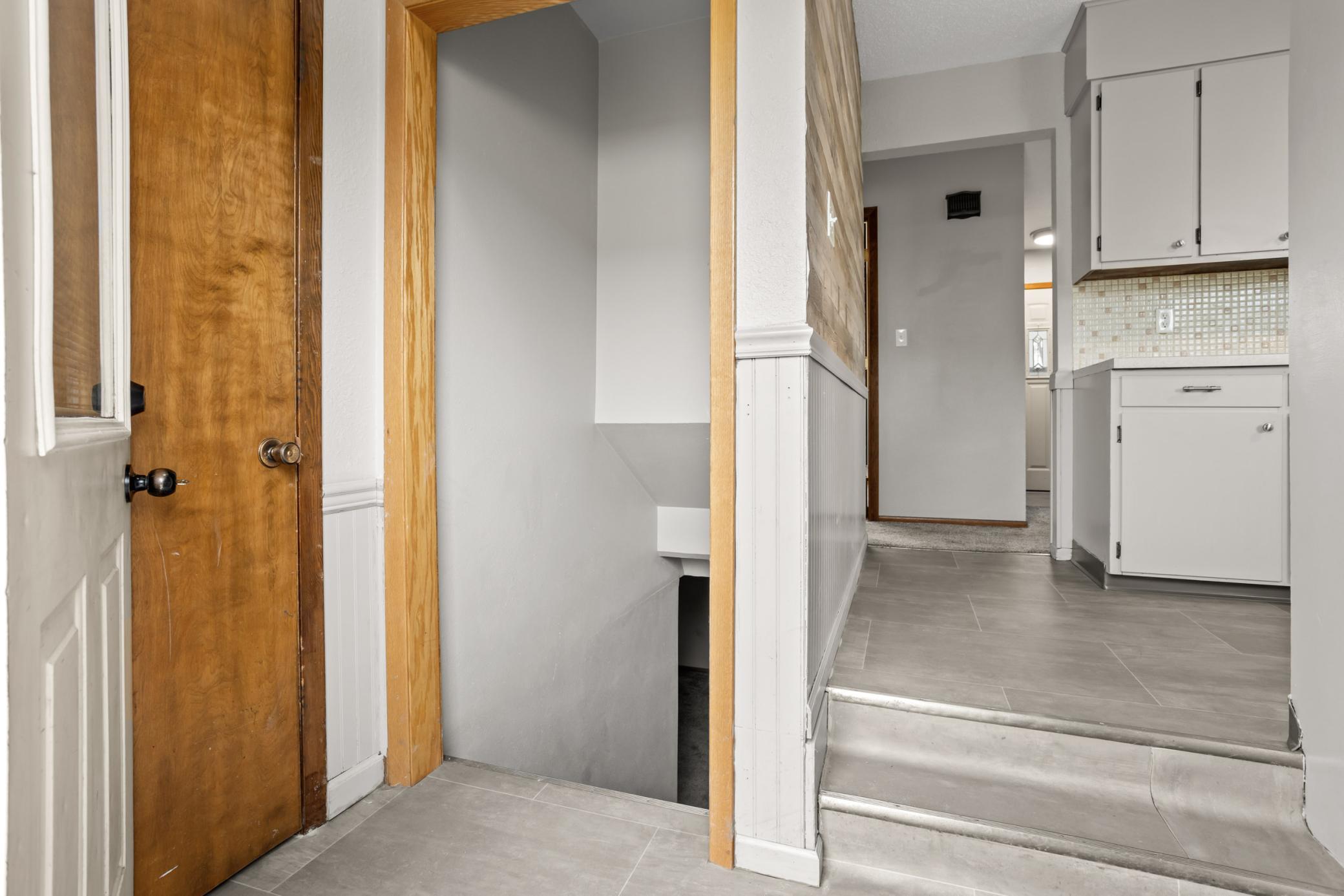 Back entryway & stairs to basement