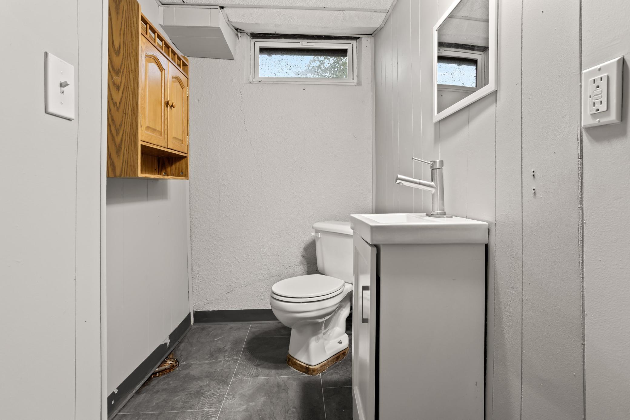Basement half bath