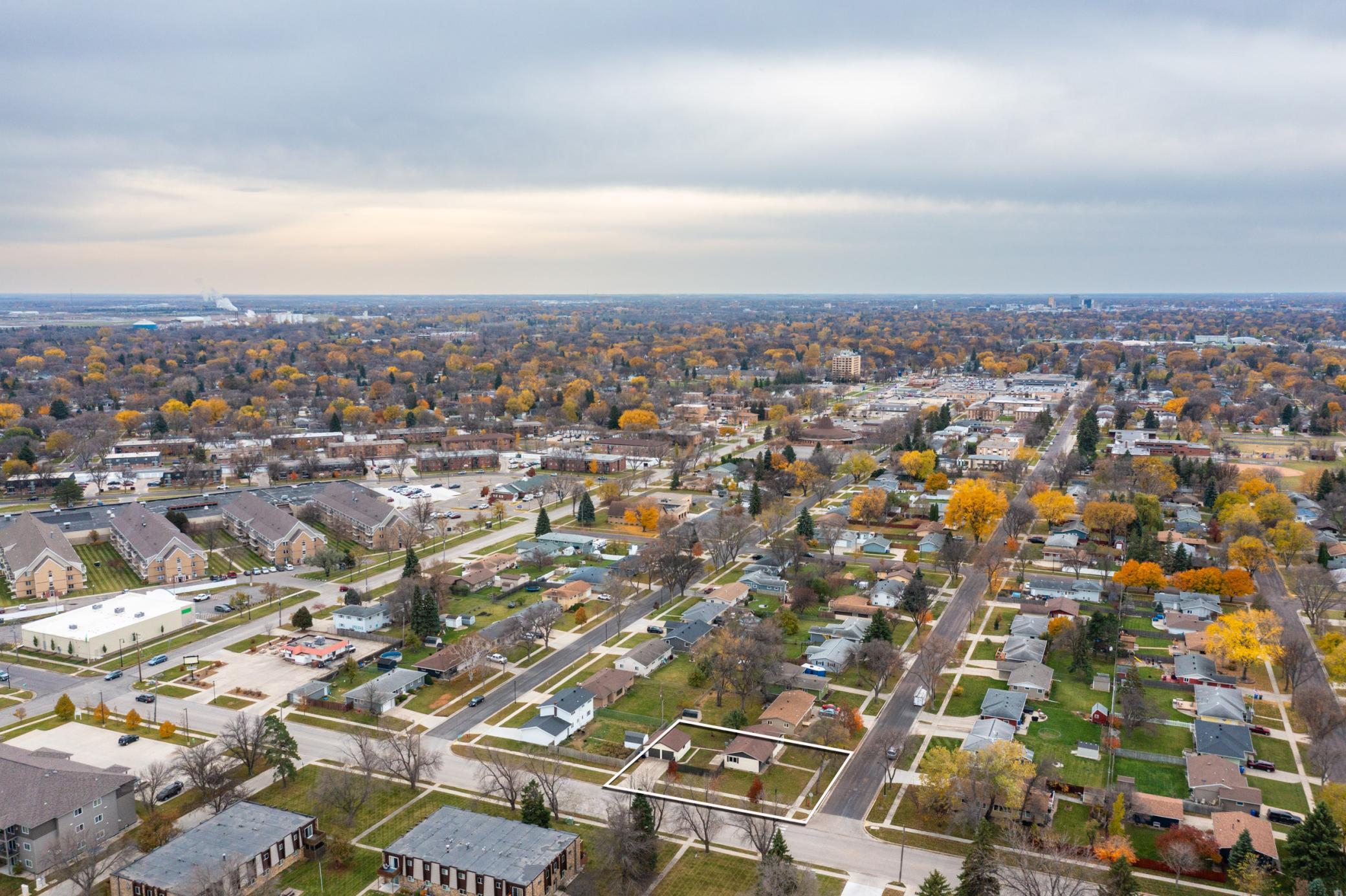 Aerial view facing southeast