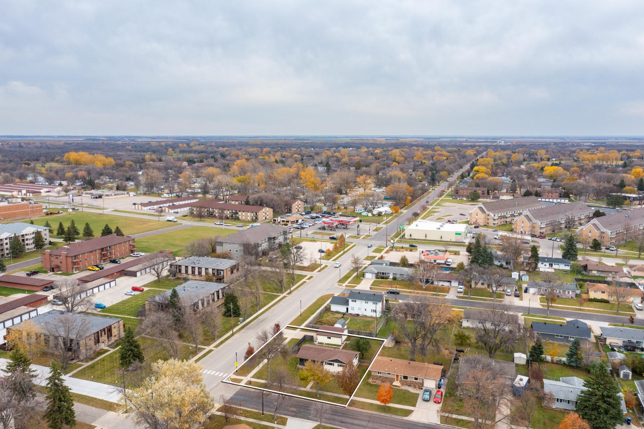 Aerial view facing northeast