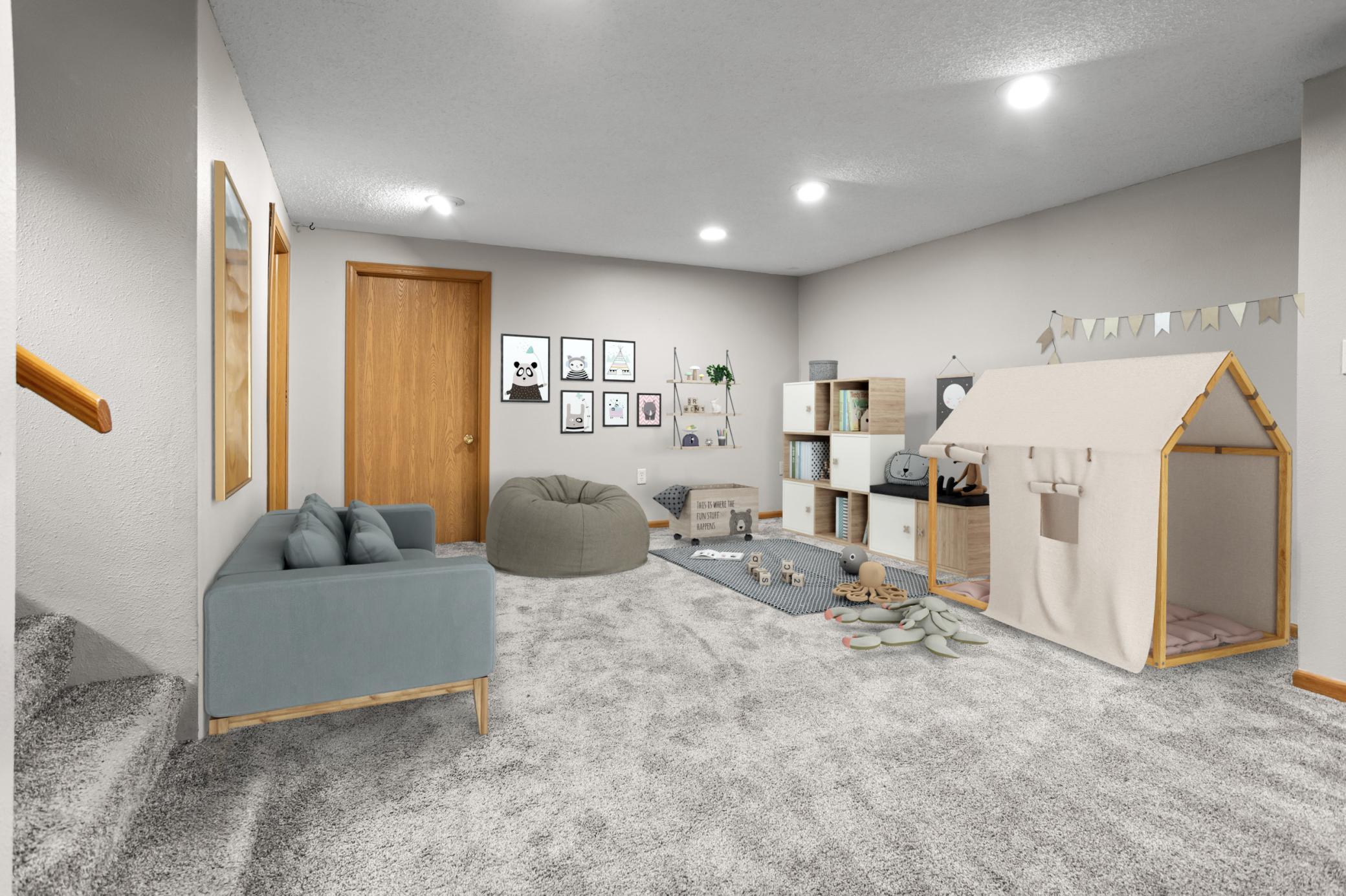 Virtually Staged Basement area