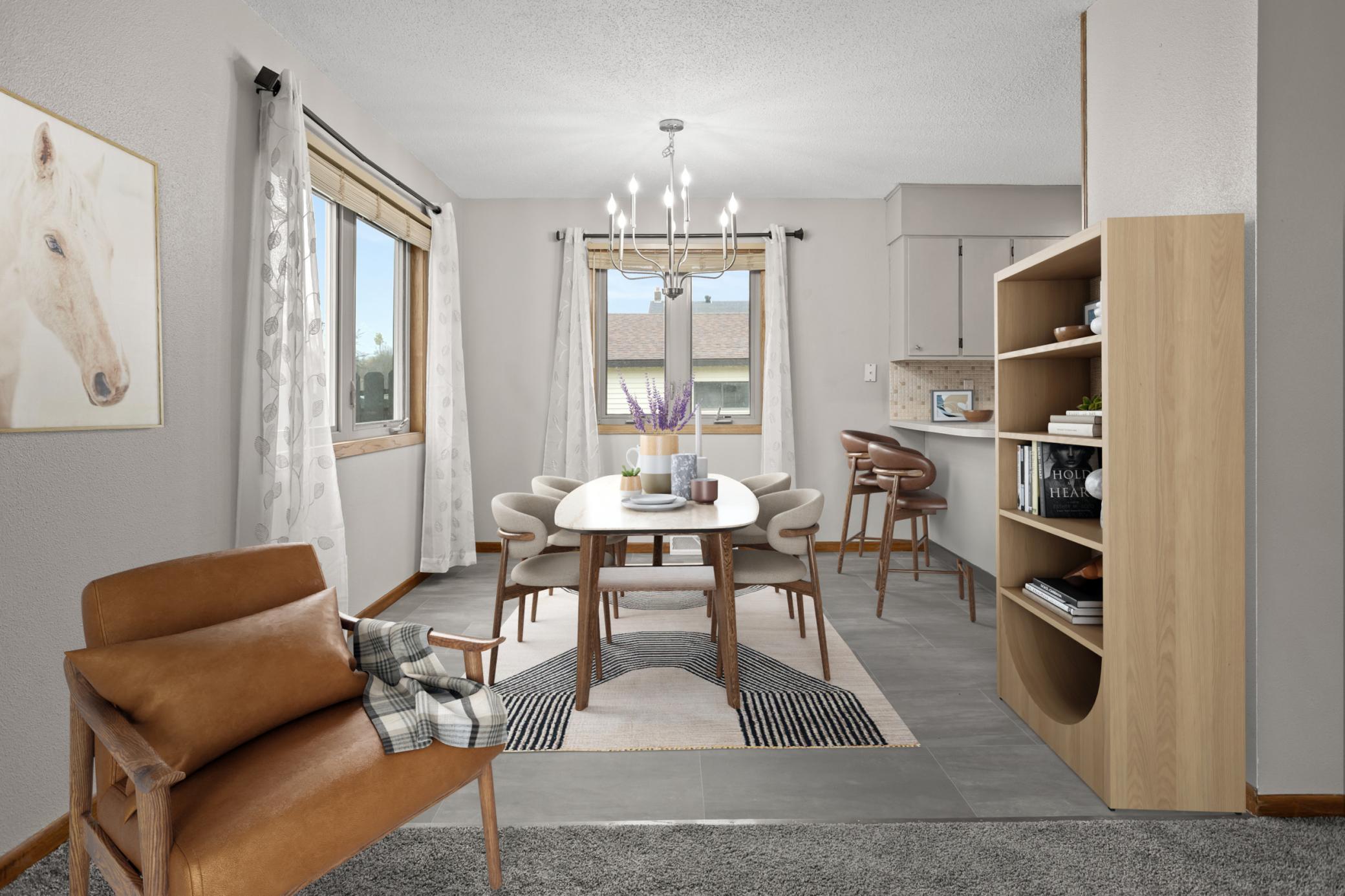 Virtually Staged Dining room