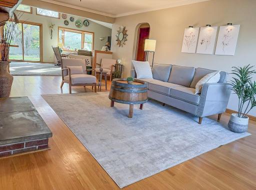 Photo for 1340 69th Avenue NE, Fridley, MN 55432 - listing #6815189 Large living Room with Wood Burning Fireplace