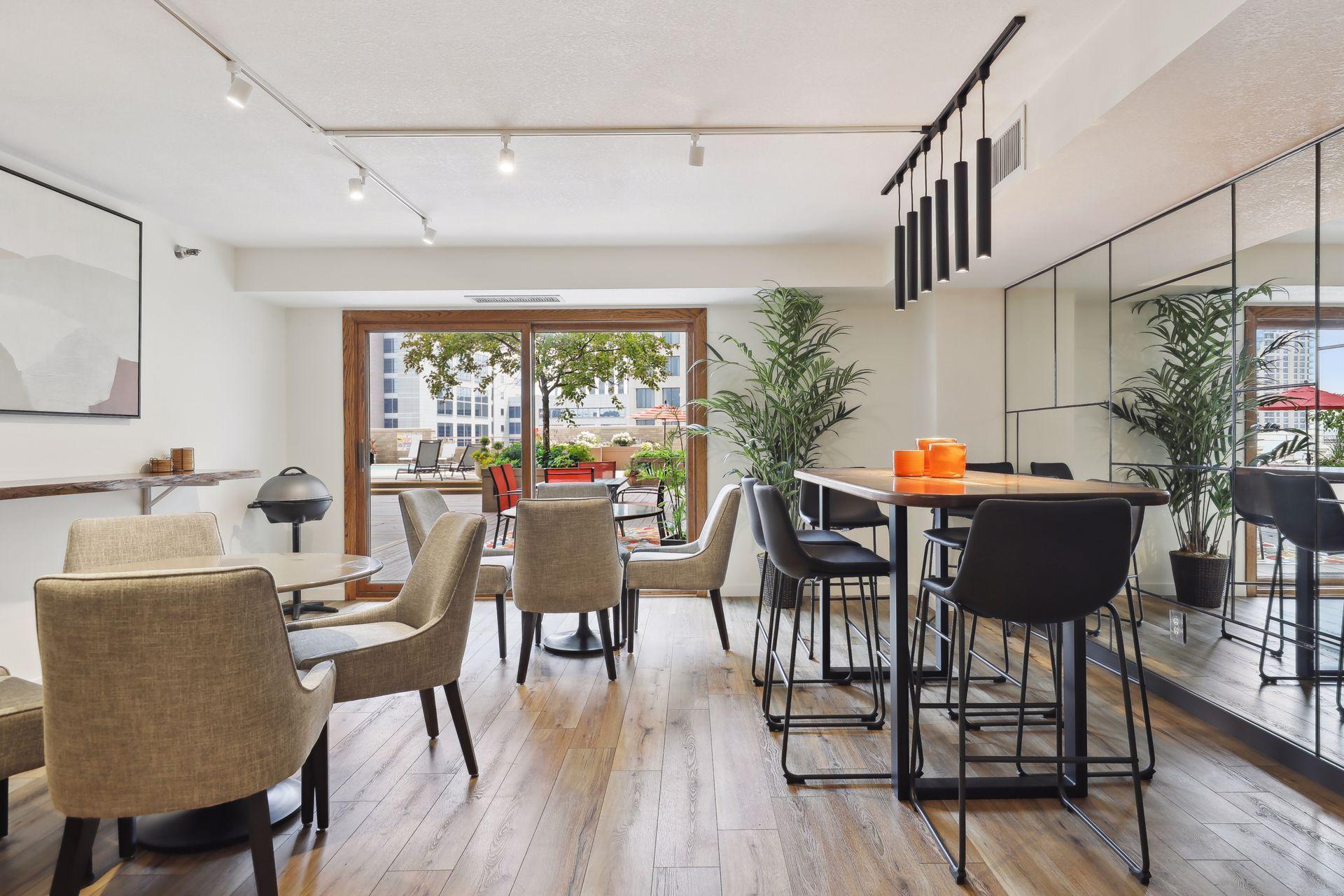 Party room and pool deck