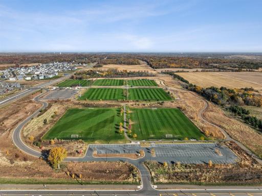 Flint Hills complex includes seven full size soccer/lacrosse fields, a park shelter/concession building, a playground area and will be a link in the Regional Trail running from Rosemount to the Mississippi River.
