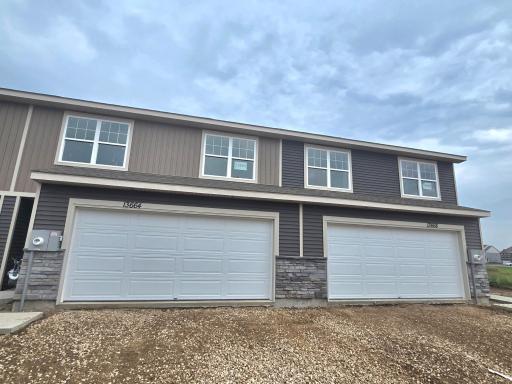 The Finley at Ardan Place in Rosemount Photo is of actual home before landscaping. Options and colors may vary. Ask Sales Agent for details.