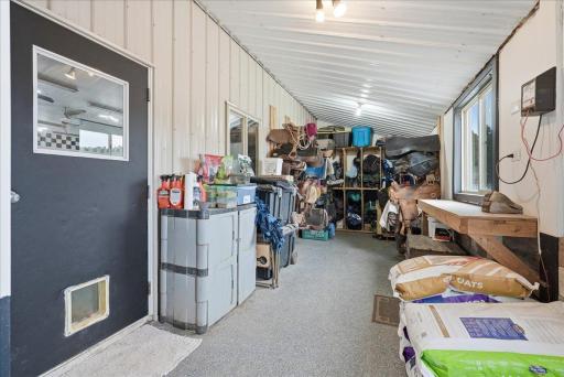 Tack room and food storage room, heated and easily accessible