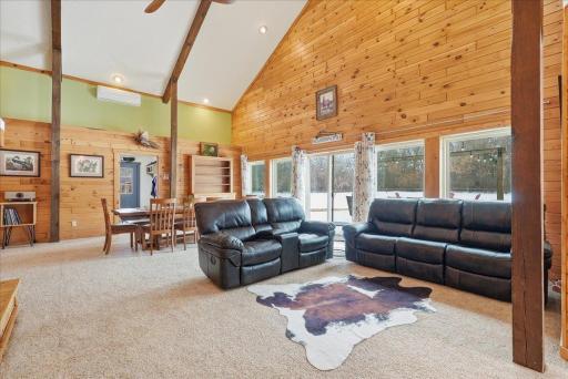 Vaulted ceilings and new windows brighten this space