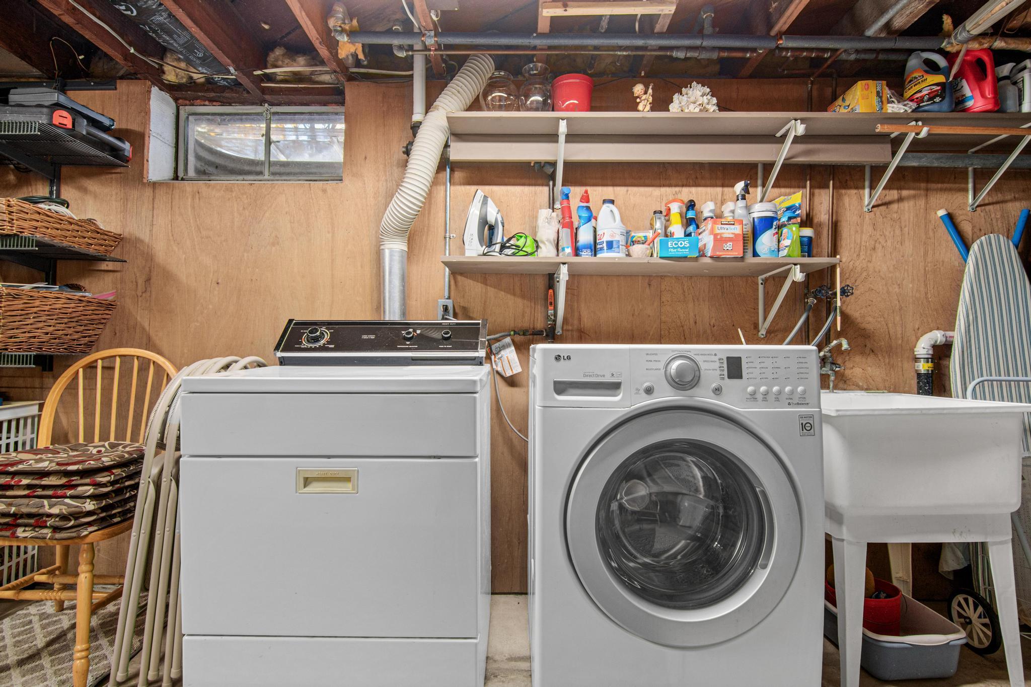 Laundry in basement