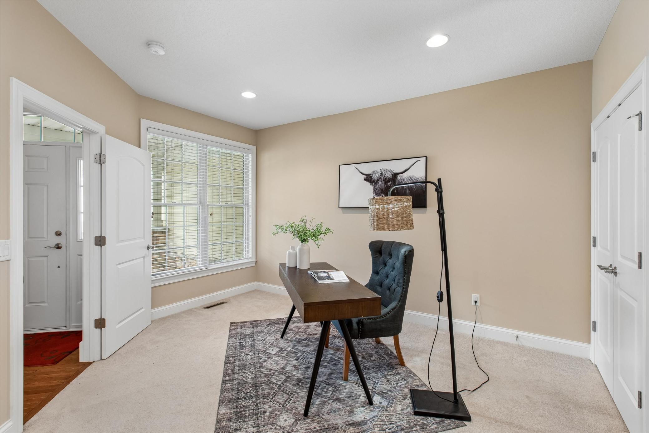 Front facing bedroom currently being used as an office