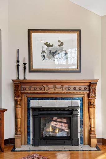 Another procured fireplace sets the office to glow