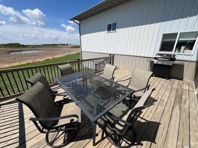 Deck overlooking pond