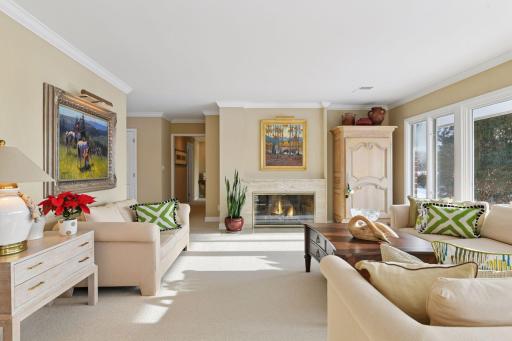 Warm up on cold nights by the gas fireplace.