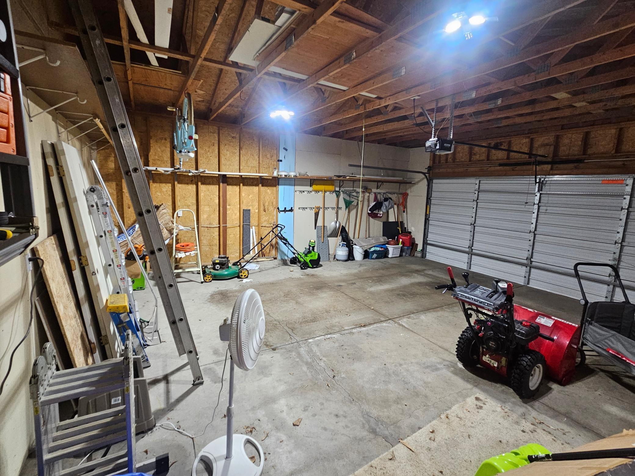 Interior of garage