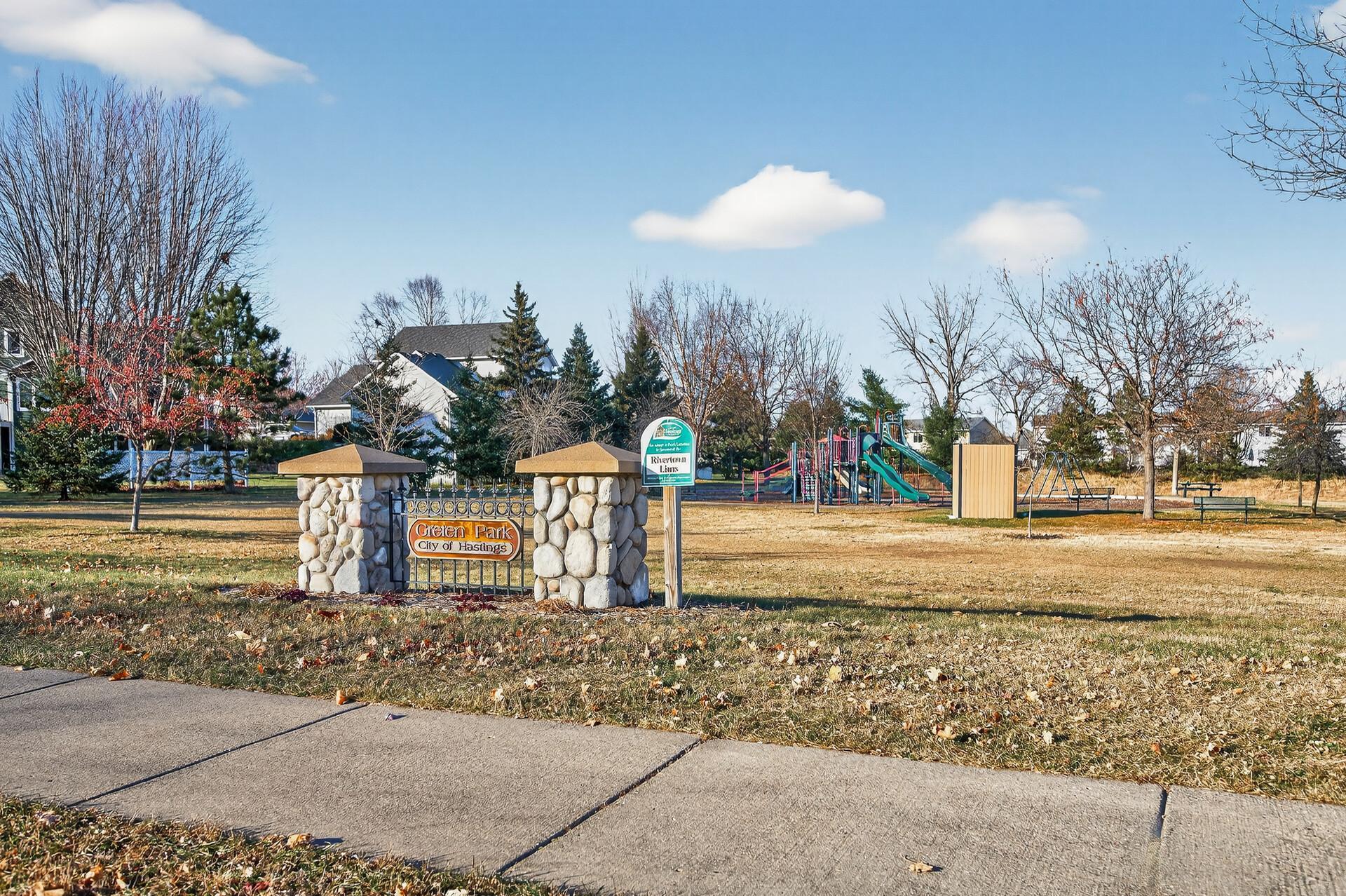 Nearby Park offers playground equipment, open space, and convenient neighborhood recreation.