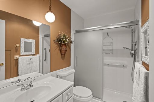 Photo for 4100 Parklawn Avenue, 213, Minneapolis, MN 55435 - listing #6817604 Updated bathroom. The shower was installed in 2017, and the toilet in 2025.