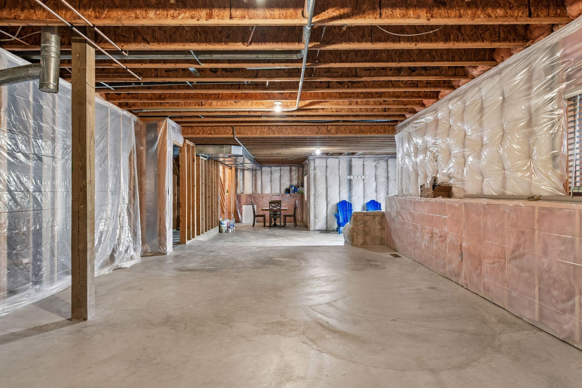 More views of the unfinished lower level!