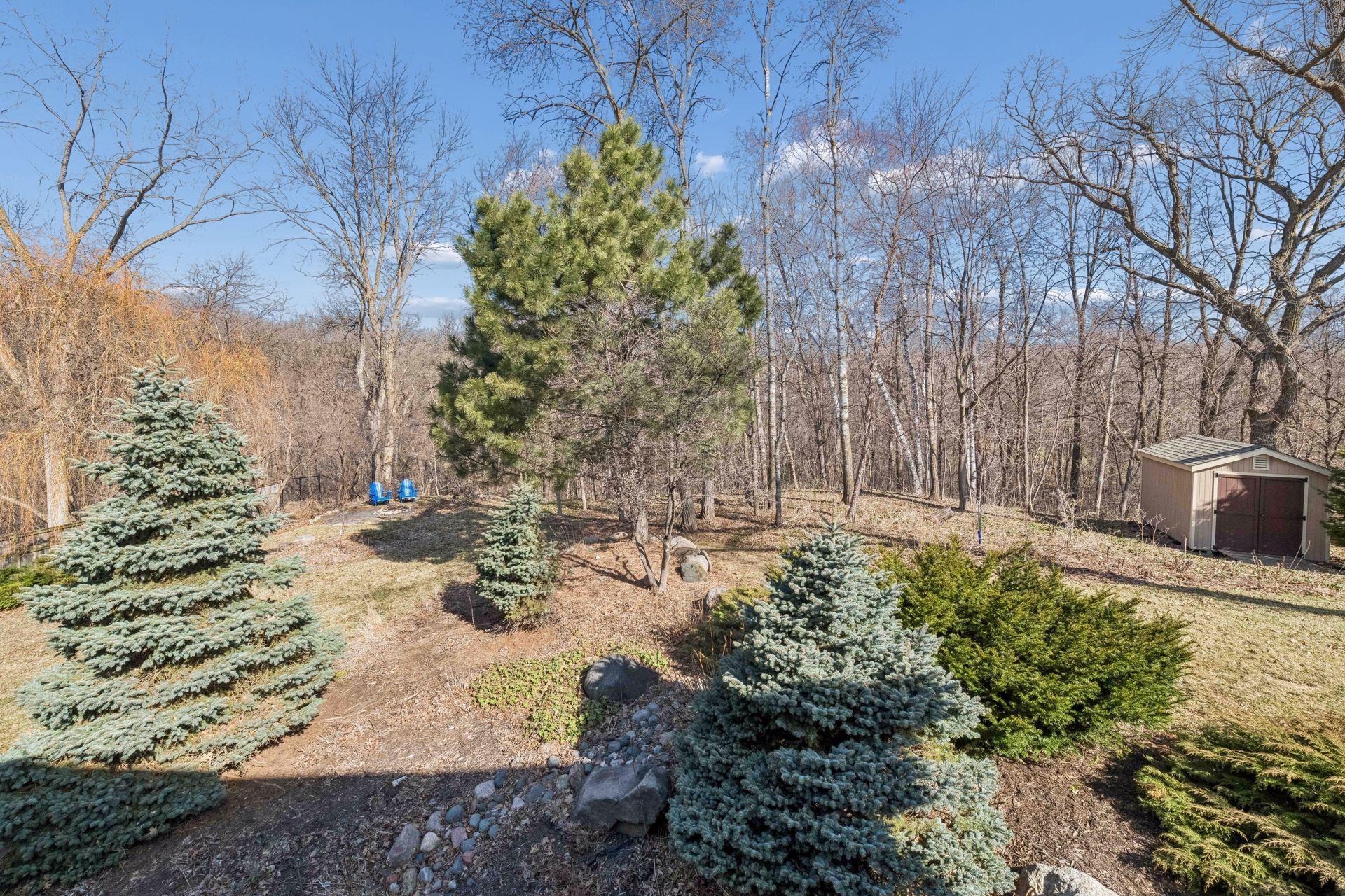 This mature backyard features lush greenery and a handy storage shed. It’s a peaceful haven where you can enjoy local wildlife walking through daily!