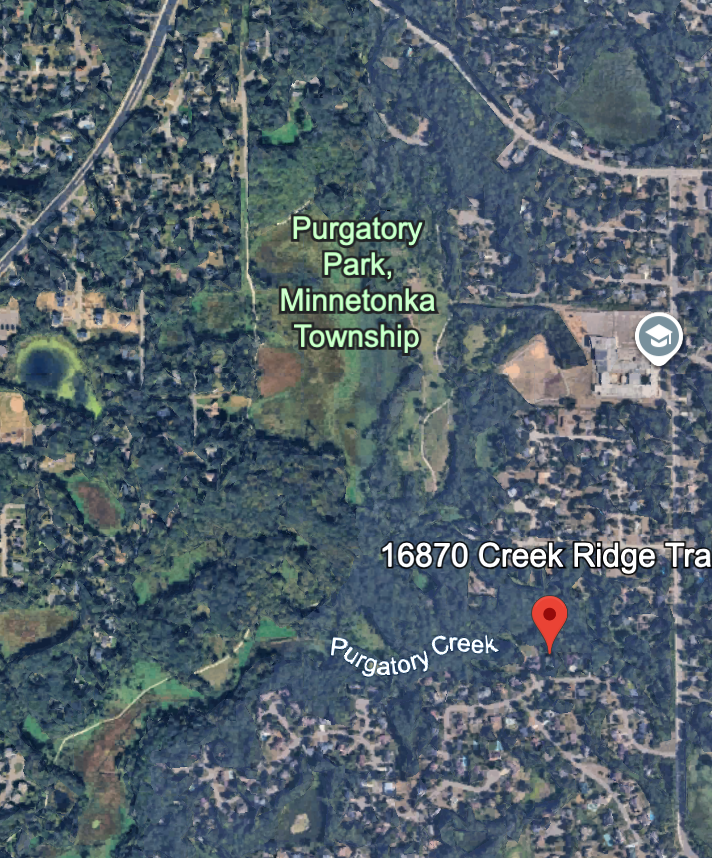 Google Earth images shows the large area encompassing Purgatory Preserve Park.