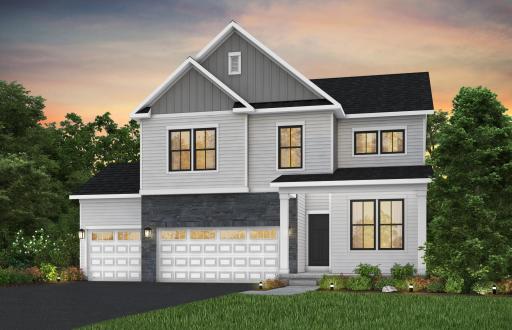 Welcome to your new home! Smooth, clean walkways guide visitors to the front door, bordered by tasteful landscaping that enhances the home’s inviting exterior.