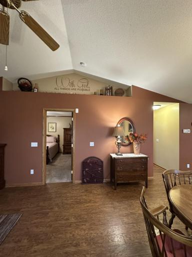 Dining room looking into the Primary bedroom