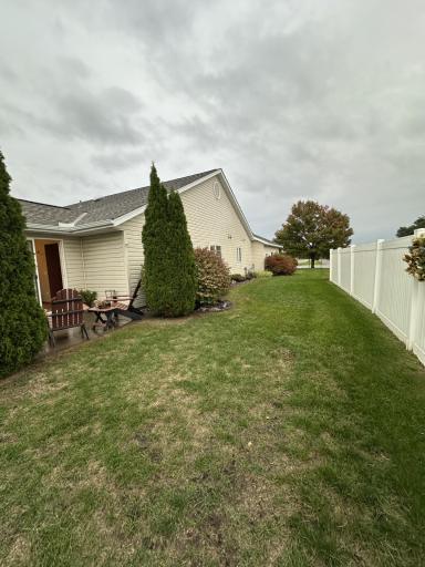 Side view of the home