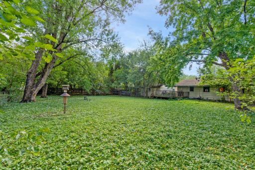 The expansive, fully fenced backyard offers plenty of space for recreation, gardening, or relaxing in a private setting.