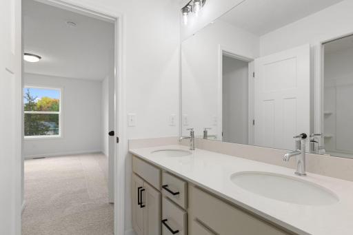 Jack & Jill Upper Level Bathroom (Photo of similar home - Colors and selections will vary)