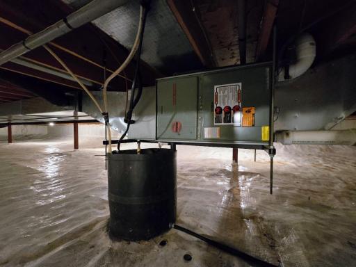 Forced air furnace 2003 and also an air exchange unit. Crawl space is dry with vapor barrier