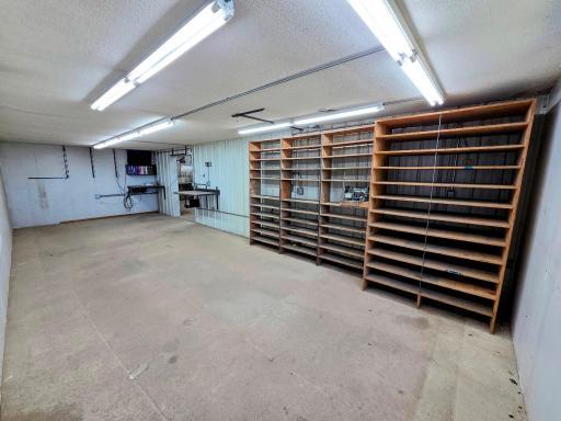 Generous amount of shelving for parts