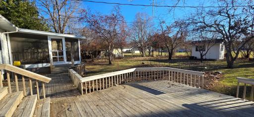 deck and backyard
