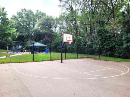 Have some fun playing basketball while at the park!