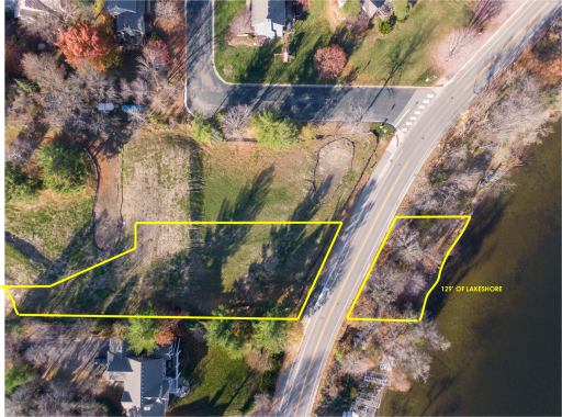 This .75 acre property enjoys 129 feet of private, Lake Minnewashta shoreline! The outline shows the approximate location of the building site boundaries.
