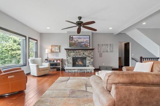The gas fireplace keeps this room cozy warm