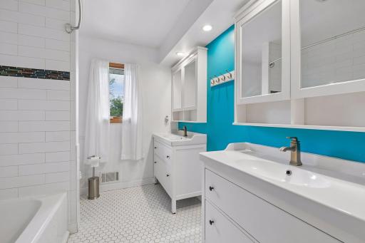 Upper Floor: Full Bath with Double Vanities