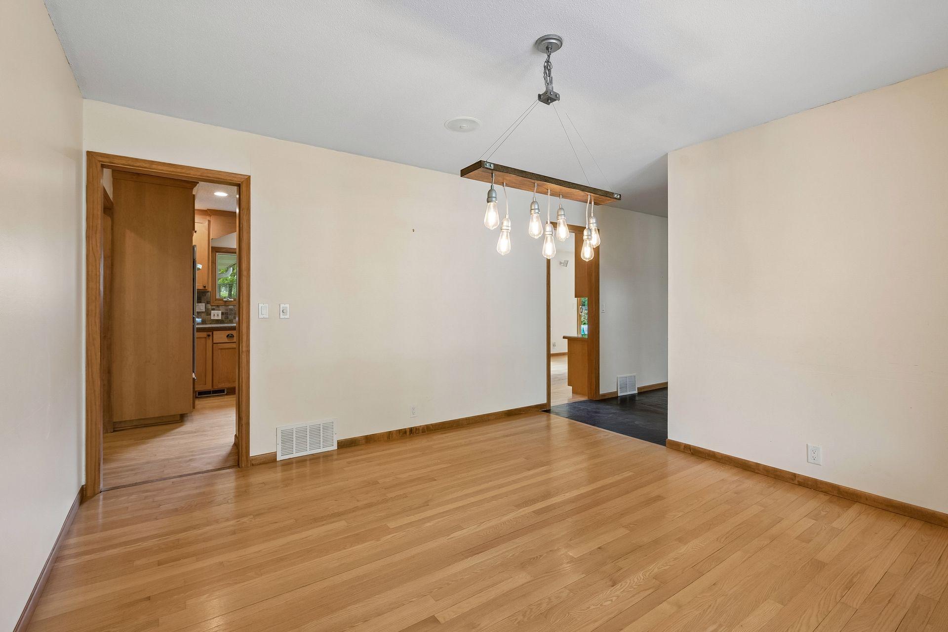 View of Dining room facing toward kitchen.