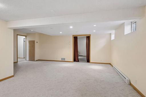 Basement: View toward Theater Room from Lower Recreation Room.