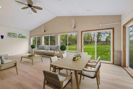 Enjoy sitting and relaxing while taking in the sunlight and overlooking the backyard! Virtually Staged.